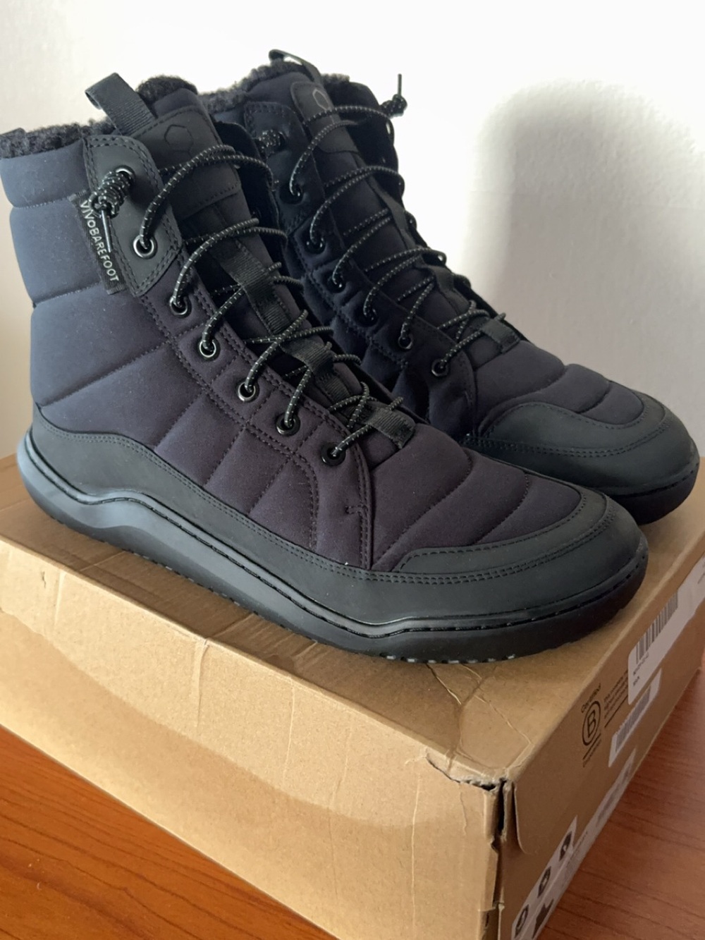 Vivobarefoot Gobi Hiber Men's EU 43 US 10 Obsidian Winter Boots Barefoot NEW - Picture 2 of 10